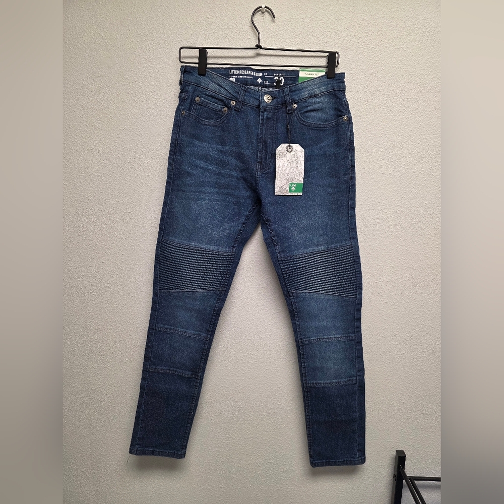 NWT LRG‎ Blue Denim Jeans with Ribbed Detail Size 30